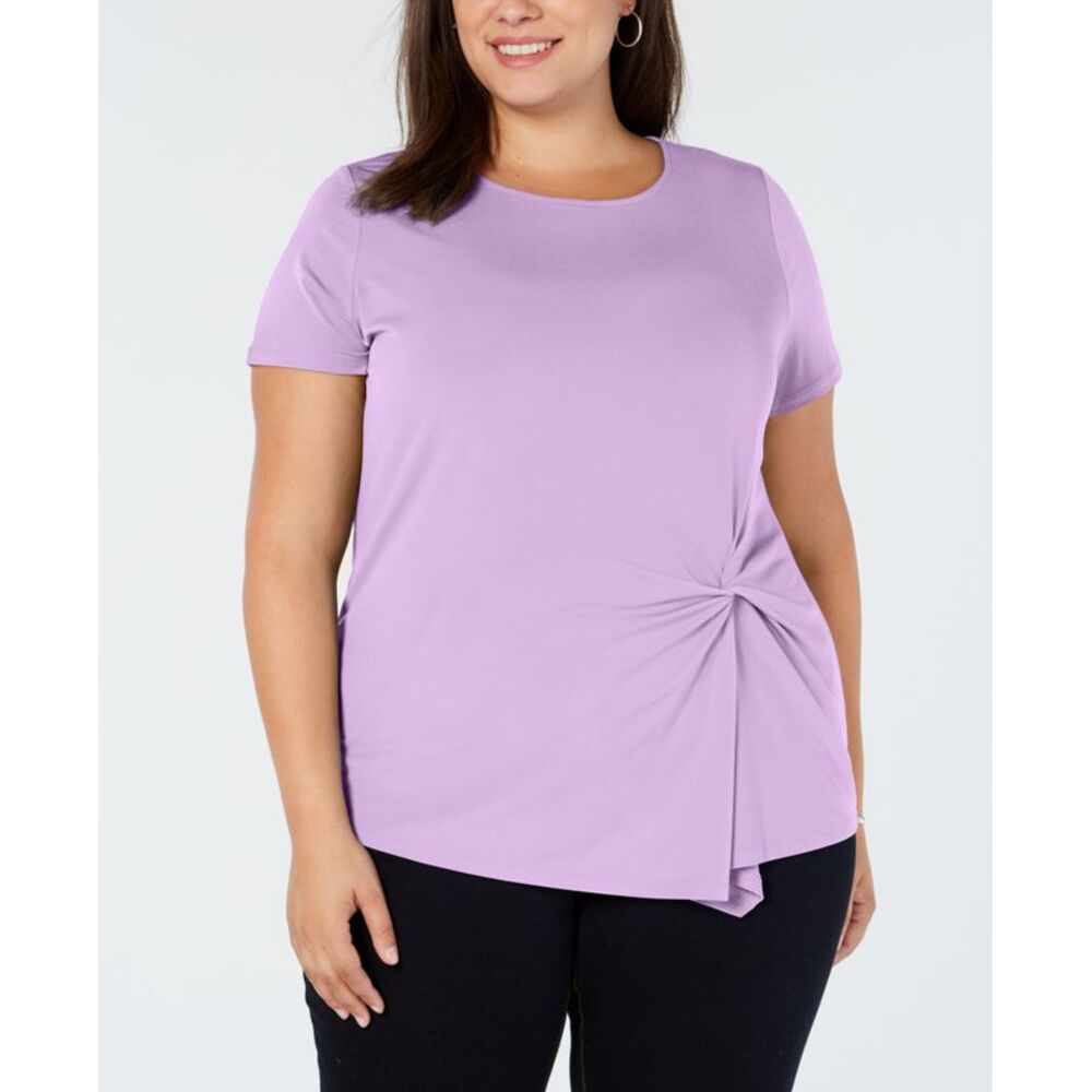 Plus Size Twisted Asymmetrical Top